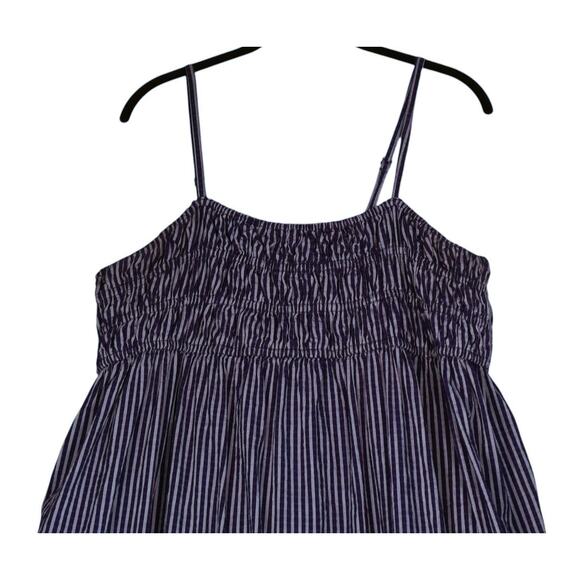 A New Day Maxi Dress Womens XL Stripe Smocked Adjustable Straps Pockets - Picture 2 of 11